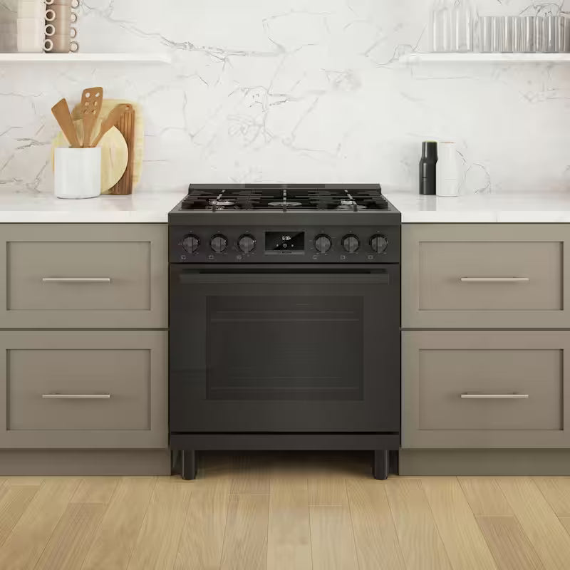 30 in. 3.7 cu. ft. Gas Range with 5-Burners in Black Stainless Steel Z67430