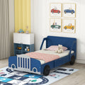 Twin Size Car-Shaped Platform Bed with Wheels Blue Y3411