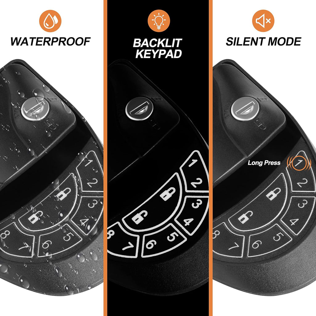 Black Zinc Alloy RV Keyless Entry Door Lock with Keypad and Remote K65707