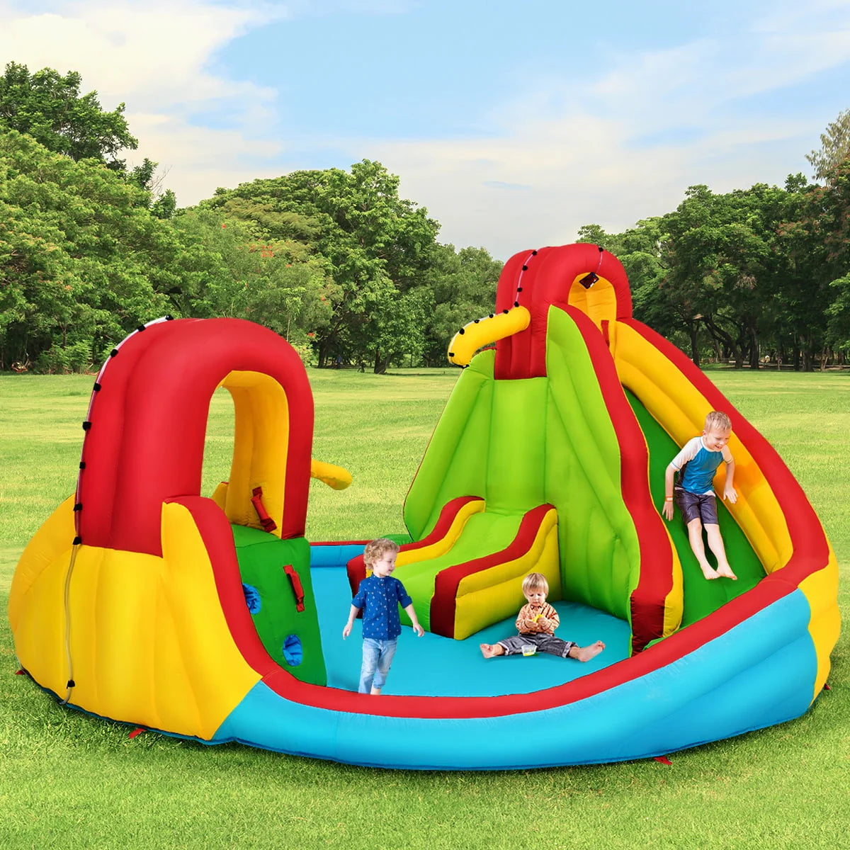 Inflatable Water Slide Park with Splash Pool S94739