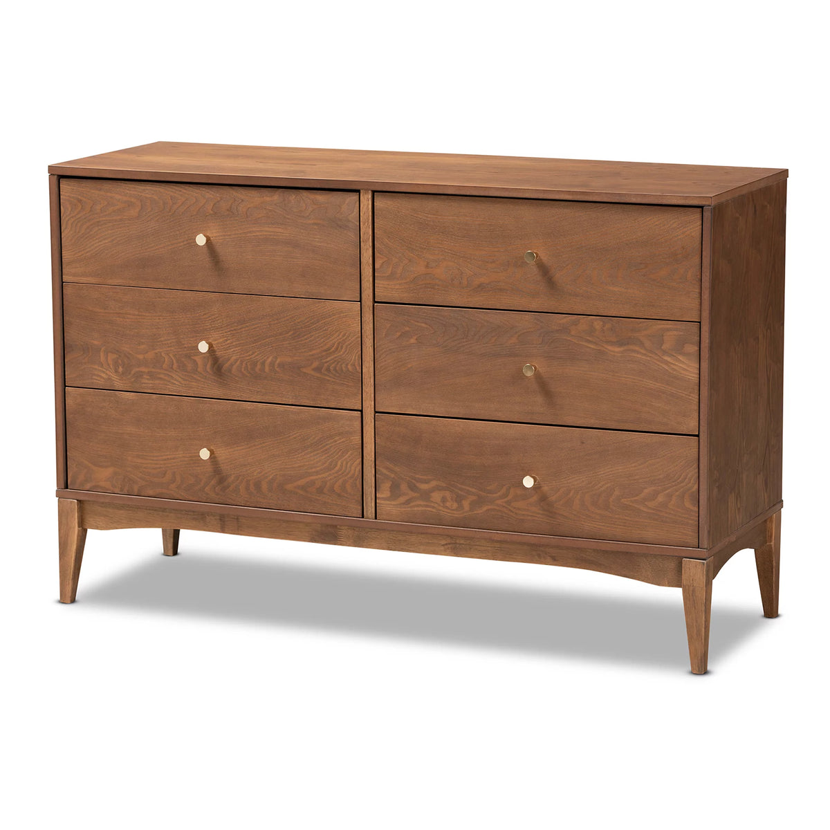 Ash Walnut Finished Wood 6-Drawer Dresser S620793