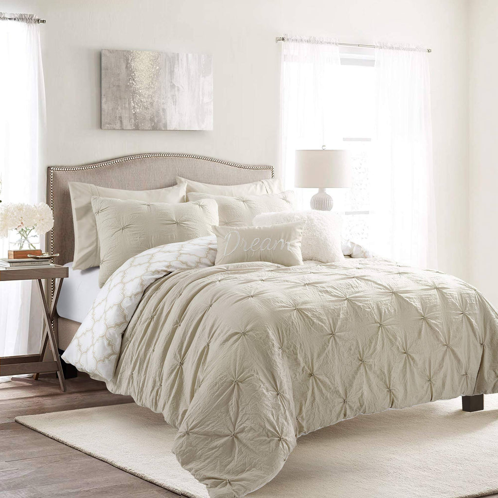 Pintuck Geo Comforter Set Full/Queen G2111