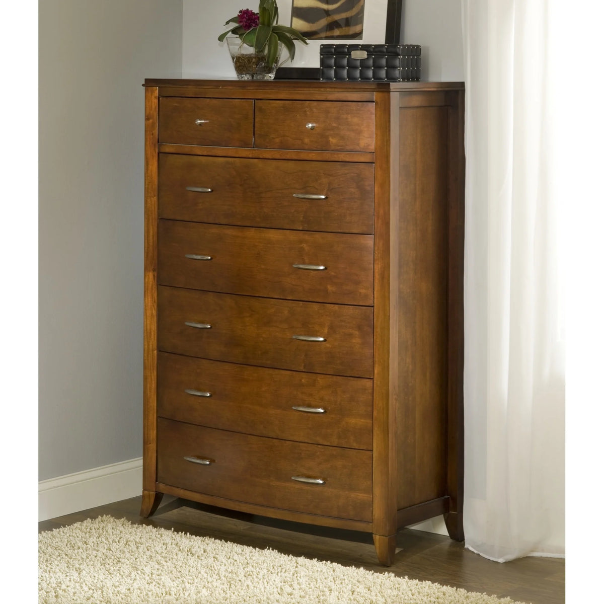 Cinnamon Brown 7 Drawer Wooden Chest S358108
