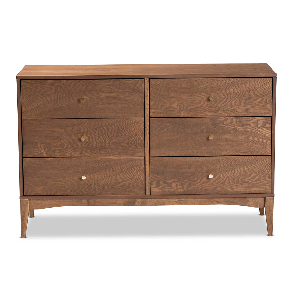 Ash Walnut Finished Wood 6-Drawer Dresser S620793