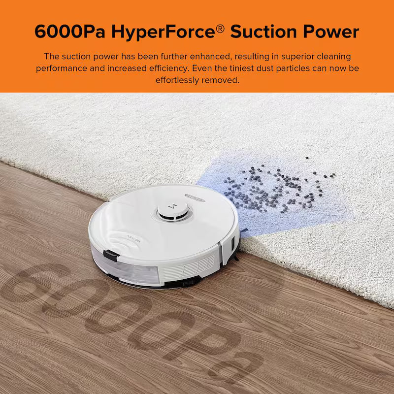 Robotic Vacuum with Sonic Mopping, LiDAR Navigation, Washable Filter, White Z689902