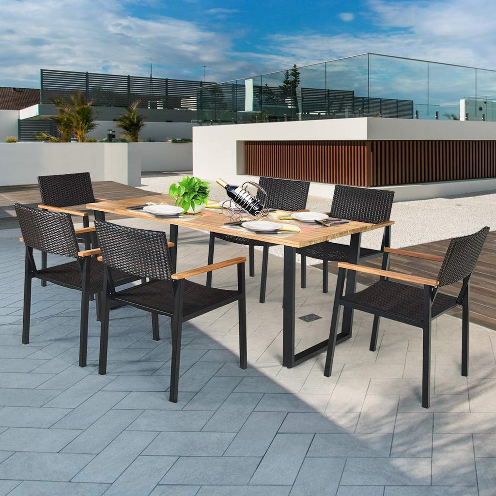 7 Pc Acacia Wood Outdoor Dining Set G38221