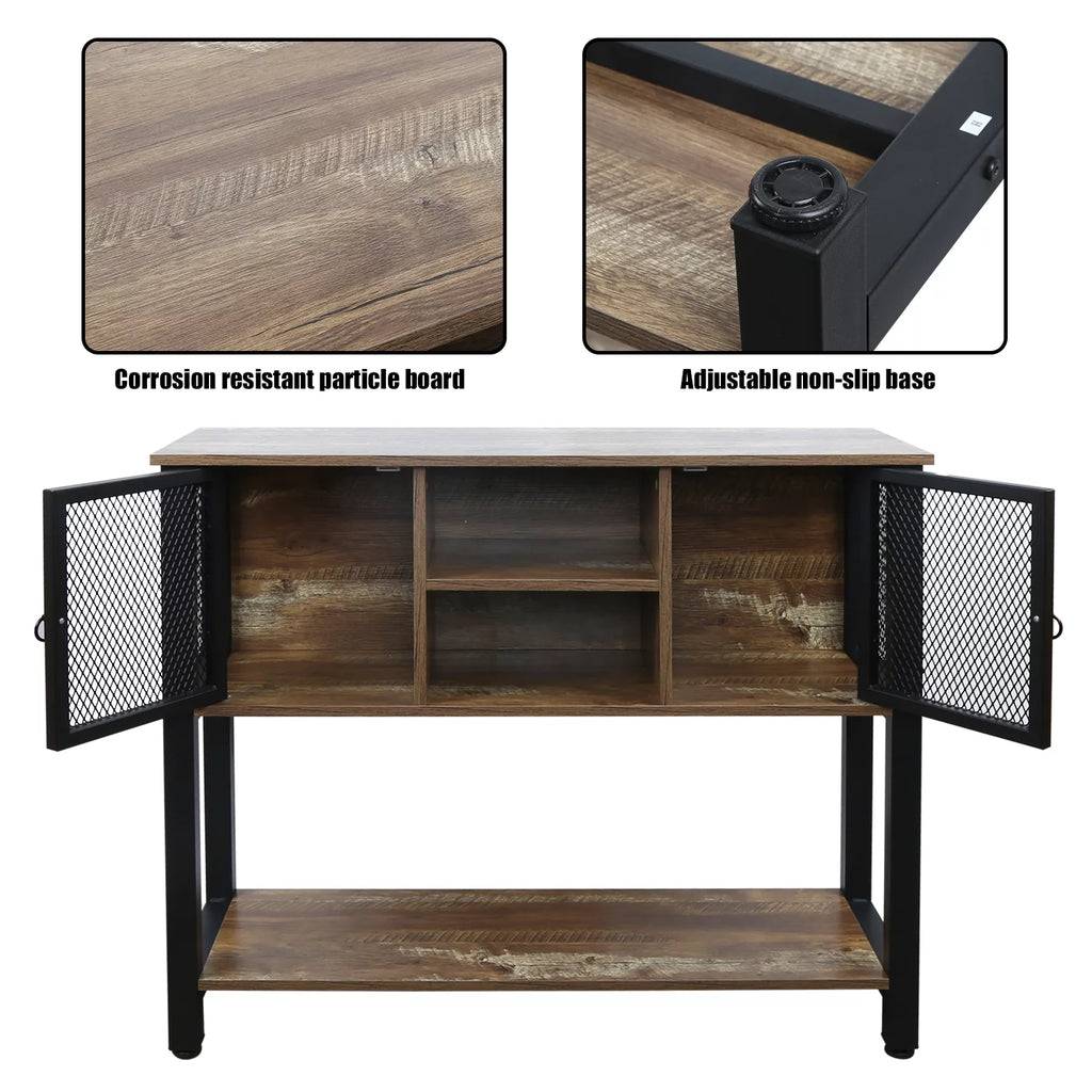 Brown Buffet Sideboard with Storage Shelves R119
