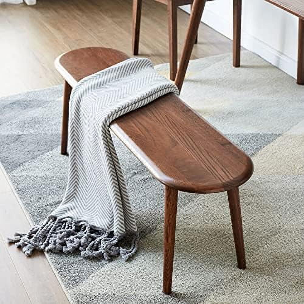 Oak Wood Dining Bench Woven Design 2-3 Seater P9340