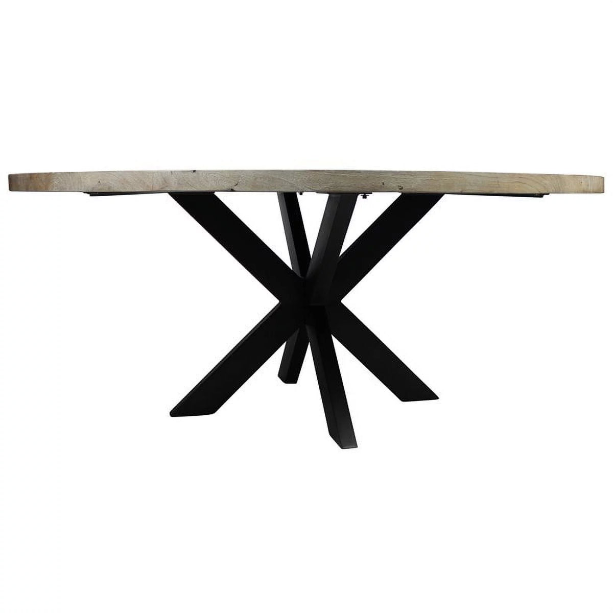 Dining Table Set with Solid Wood Round Table and 6 Chairs in Teal C375