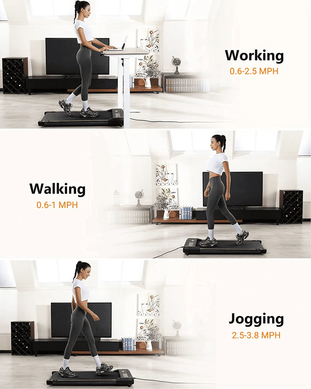 Gray Portable Treadmill with Bluetooth Speaker C39954