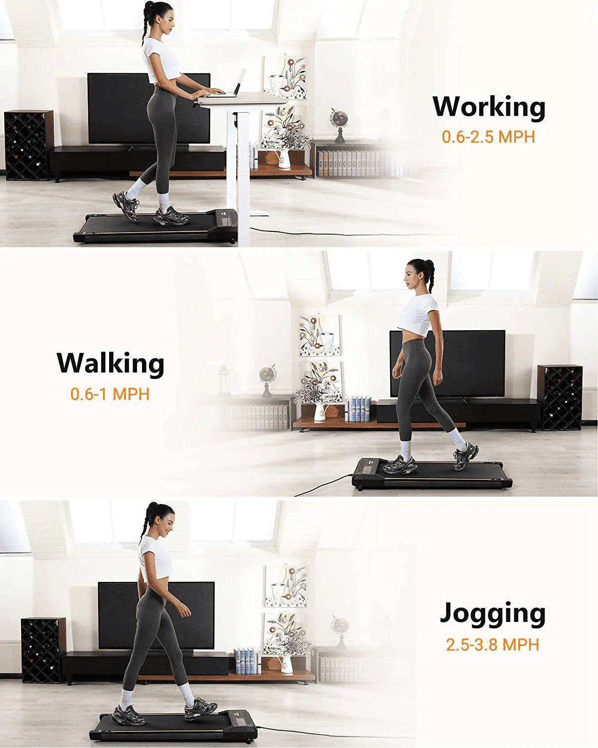 Gray Portable Treadmill with Bluetooth Speaker C39954