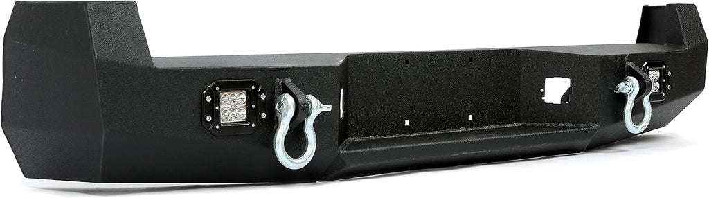 Rear Bumper with License Plate D-Rings Lights Powder Coated Steel A7292