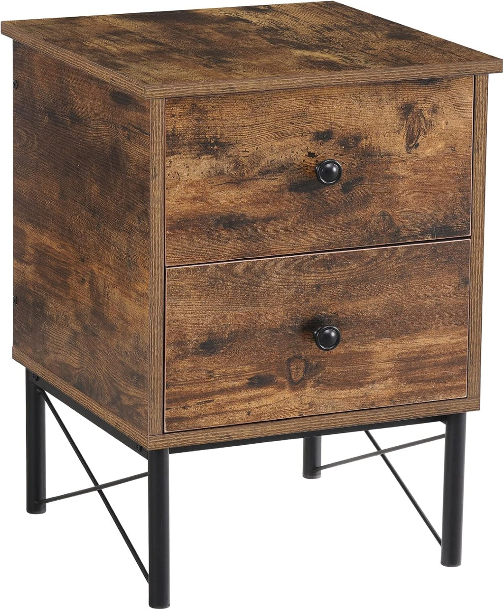 Vintage 2 Drawer Side Table with Metal Frame I639