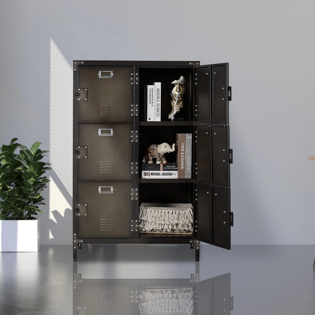 Metal Locker Steel Storage Cabinet with 2 Shelf M51407