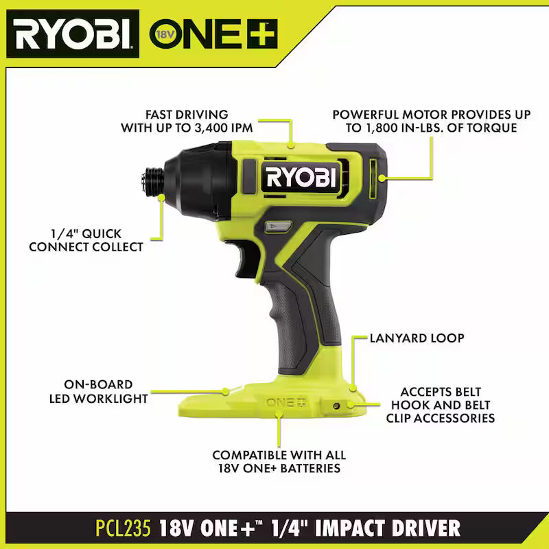 18V Cordless 4-Tool Combo Kit with Batteries & Charger I2199