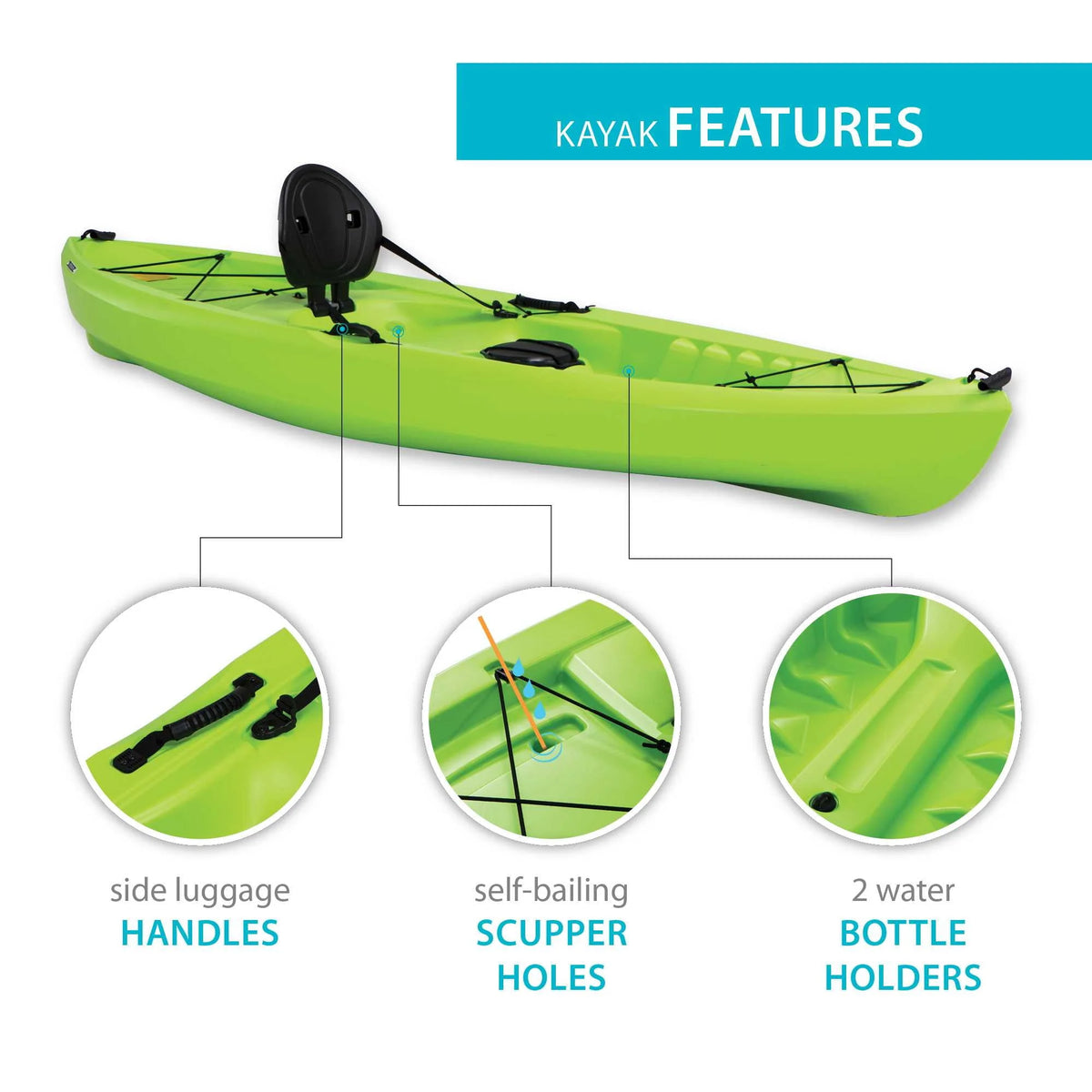 10 ft Sit-on-Top Kayak Lime Green V50065