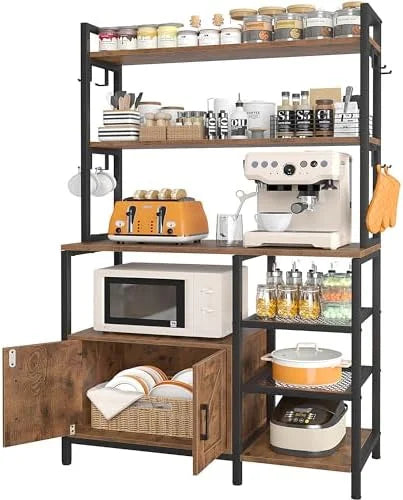 6-Tier Bakers Rack Microwave Stand with Cabinet Z4705