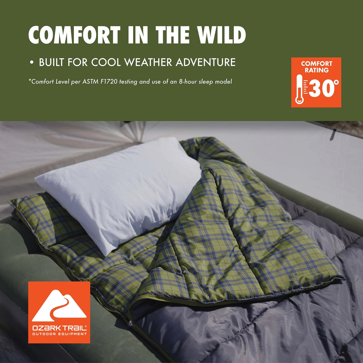 Oversized 30-Degree Rectangular Sleeping Bag T6062