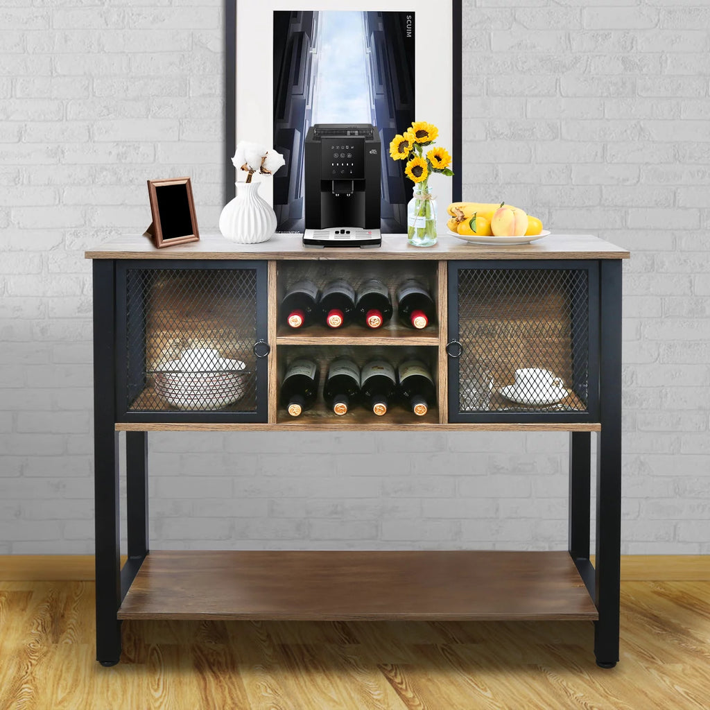 Brown Buffet Sideboard with Storage Shelves R119
