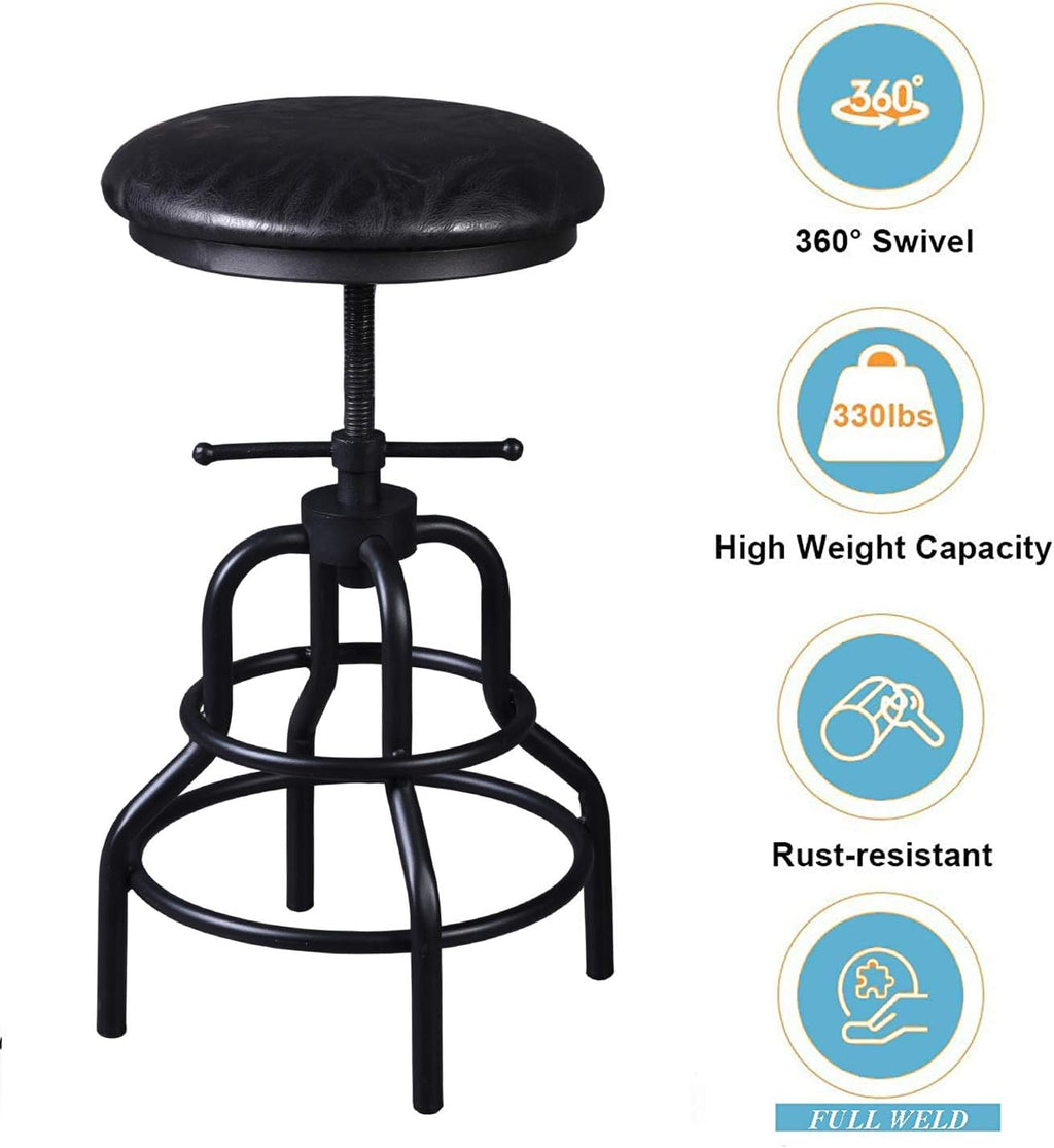Adjustable Swivel Metal Bar Stool Set of 2 F617