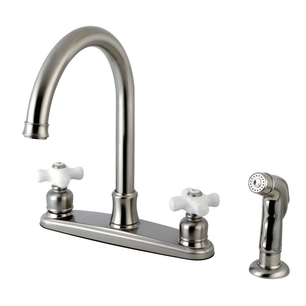 8-Inch Centerset Kitchen Faucet with Sprayer, Polished Chrome H920