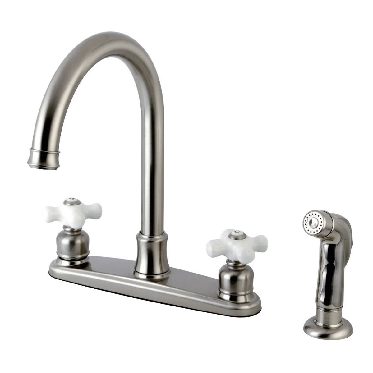 8-Inch Centerset Kitchen Faucet with Sprayer, Polished Chrome H920