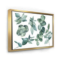 Dark Green Eucalyptus Leaves Painting on Canvas J9944