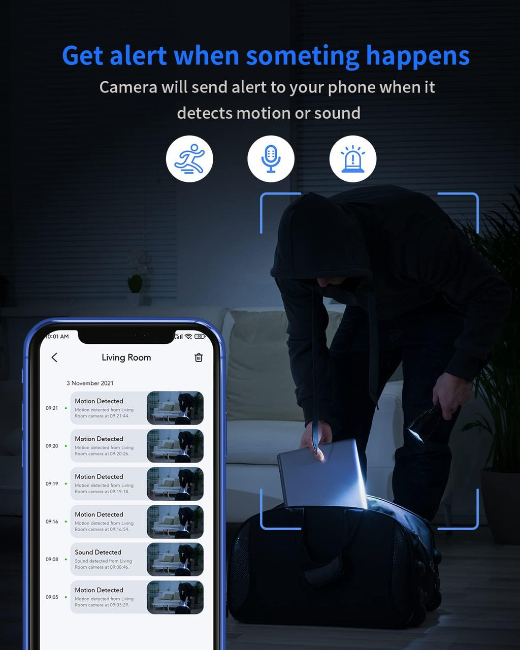 1080P Wi-Fi Security Camera with Night Vision, 2-Way Audio, 2 Pack L151266