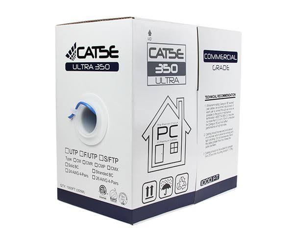 Cat5e Shielded Bulk Ethernet Cable, Indoor, Stranded, 24AWG, 1000' Gray N35687