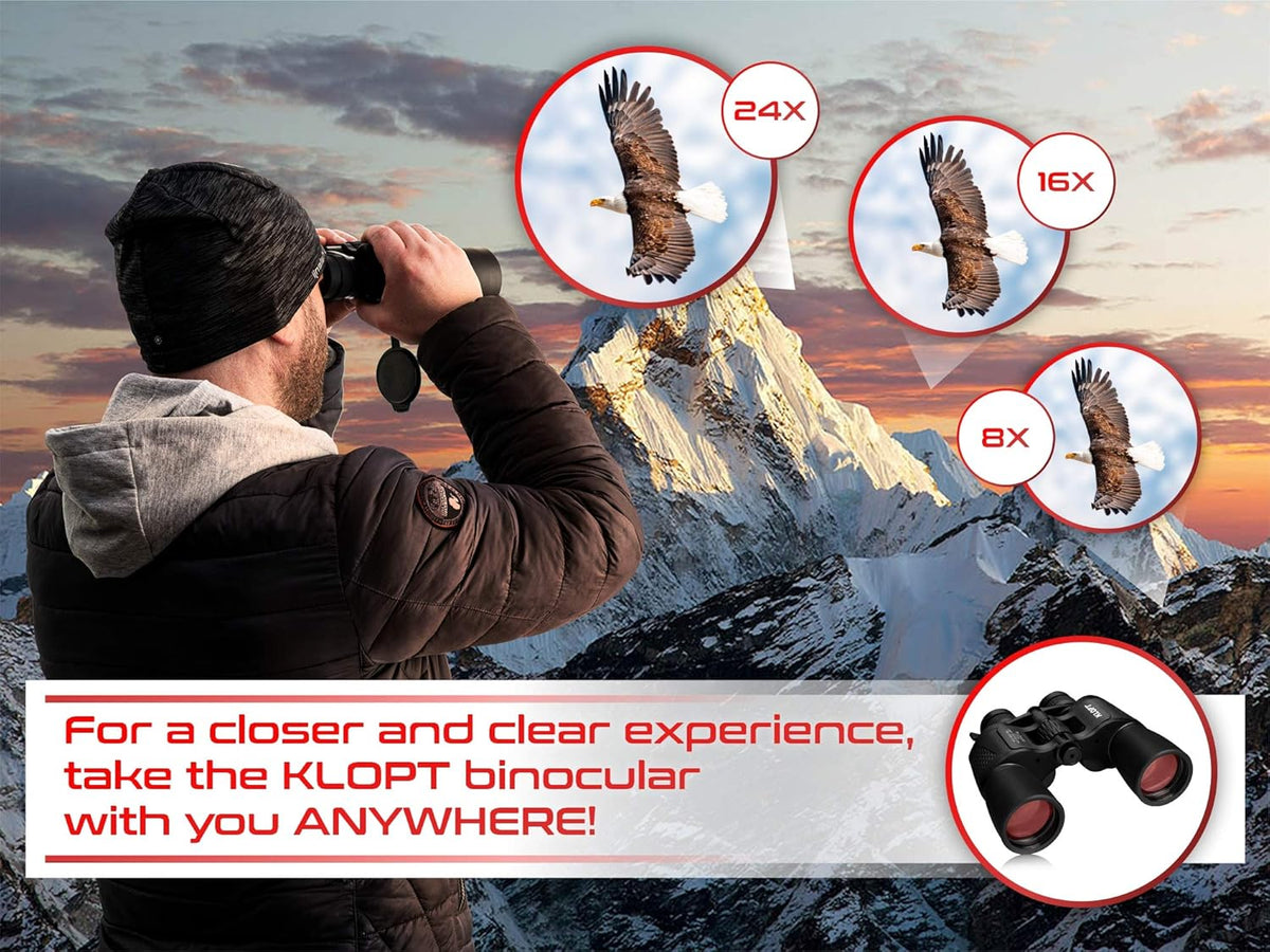 8x-24x50mm Porro Prism Binoculars with Carrying Case H2304