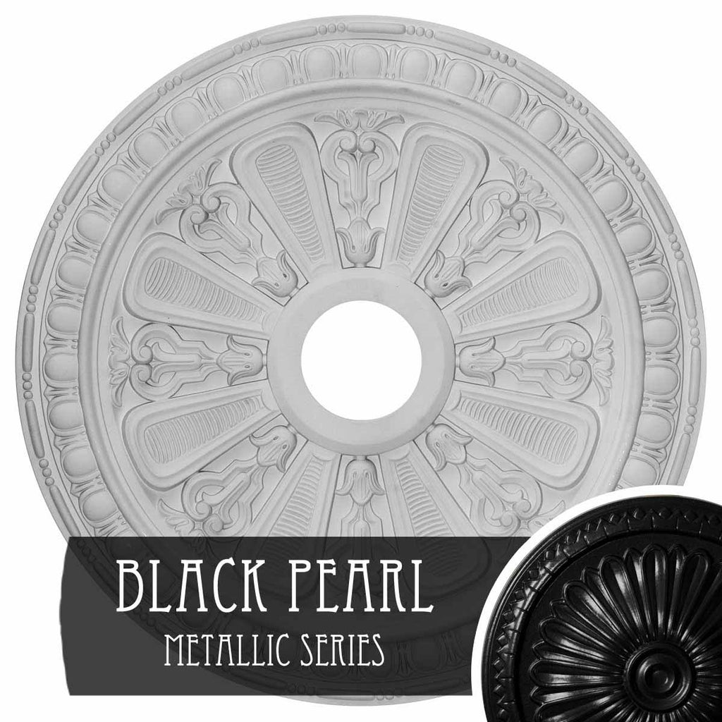 Hand-Painted Black Pearl Ceiling Medallion Y14137