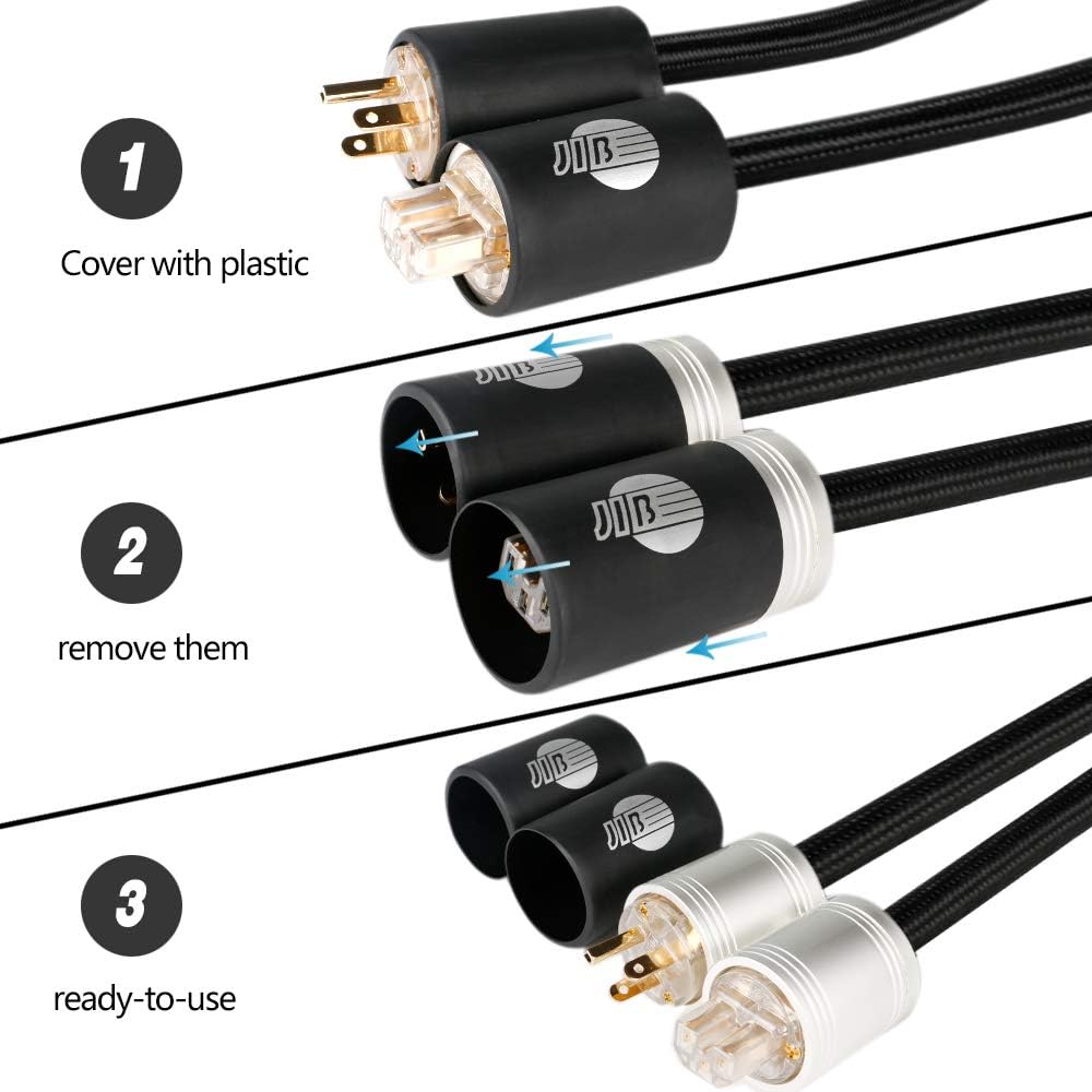 4N OFC Power Cord Male to Female US Plug 6.5ft N947