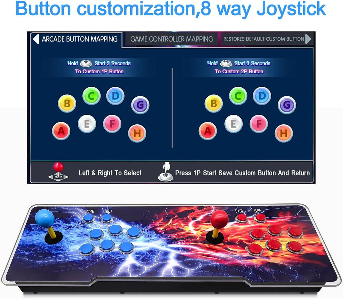 Home Arcade Game Console with Joystick 4 Players A3209