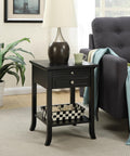 Black End Table with Drawer and Slide O5411