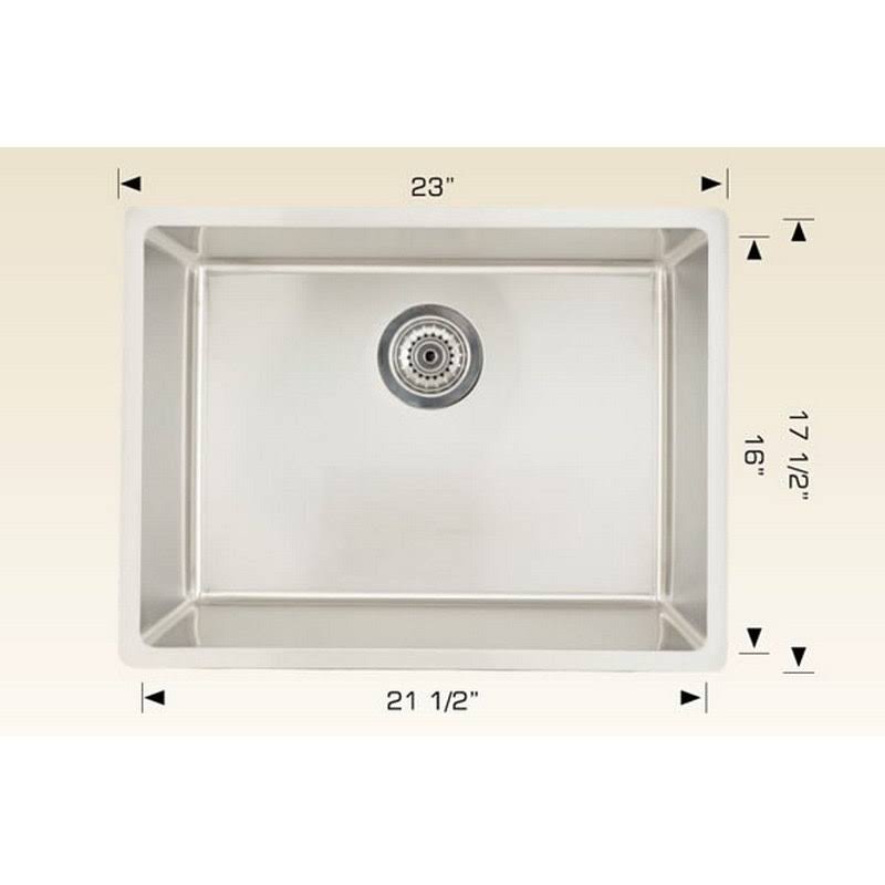 23-in. Chrome Kitchen Sink with Stainless Steel Finish and 18 Gauge Y22601