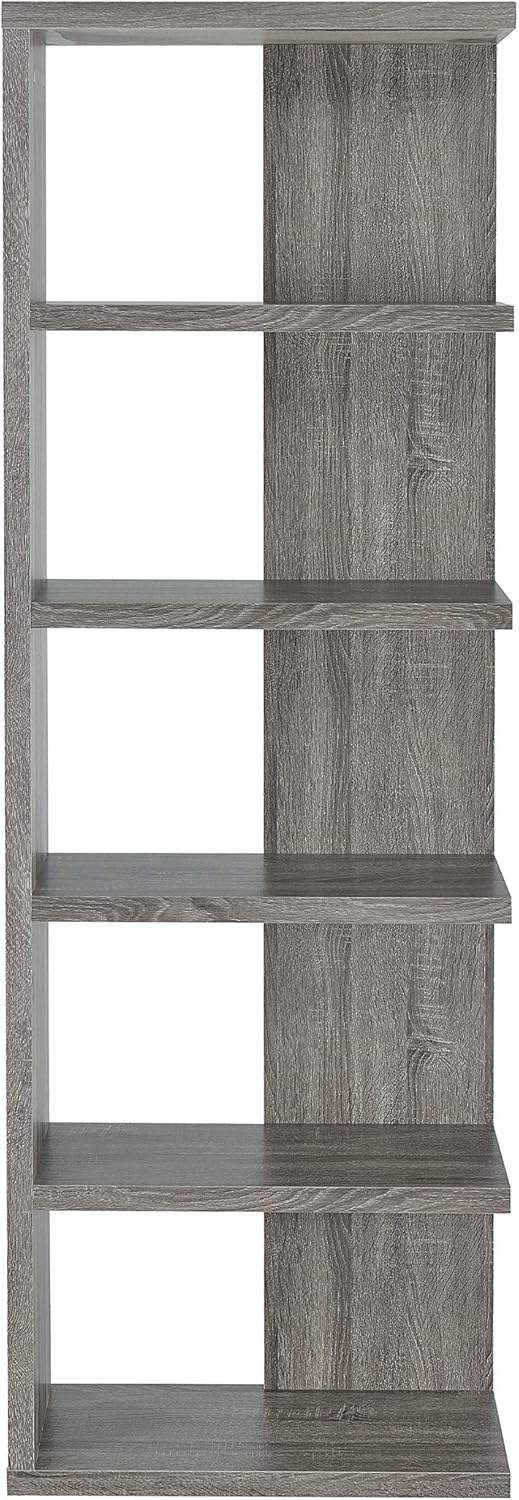 5-Tier Weathered Grey Bookcase E251747