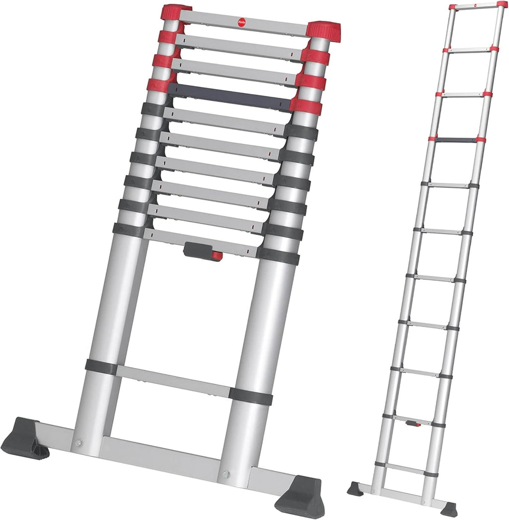 Aluminum Telescopic Safety Ladder 11 Rungs Height Adjustable G438595