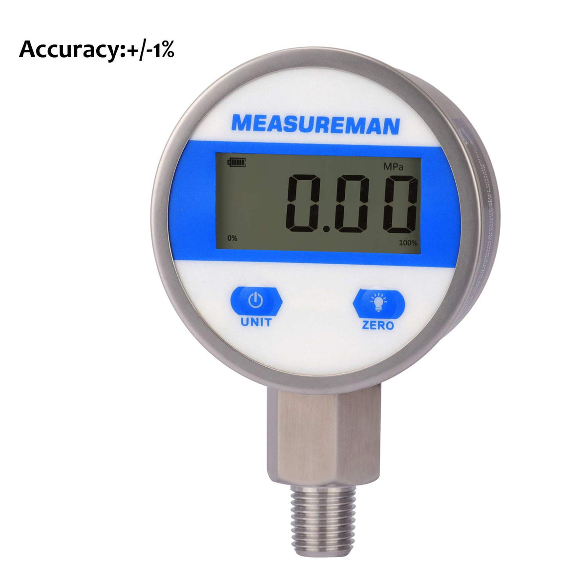 Digital Hydraulic Industrial Pressure Gauge 2-1/2 Dial 1/4NPT Stainless Steel 0-3500psi Pack of 2 N719519