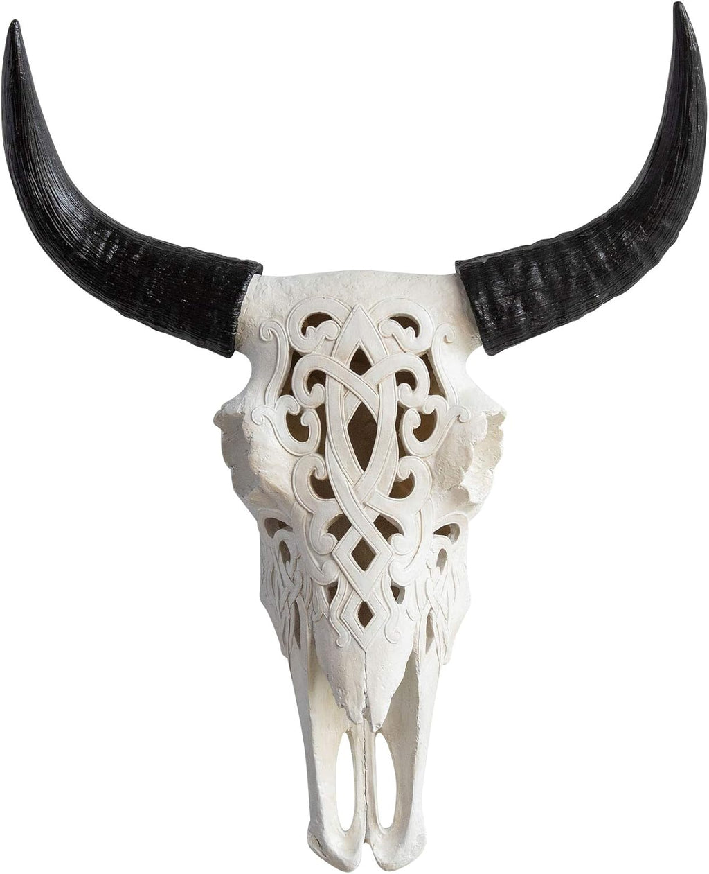 Faux Decorative Carved Cow Skull Wall Mount B111454