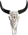 Faux Decorative Carved Cow Skull Wall Mount B111454