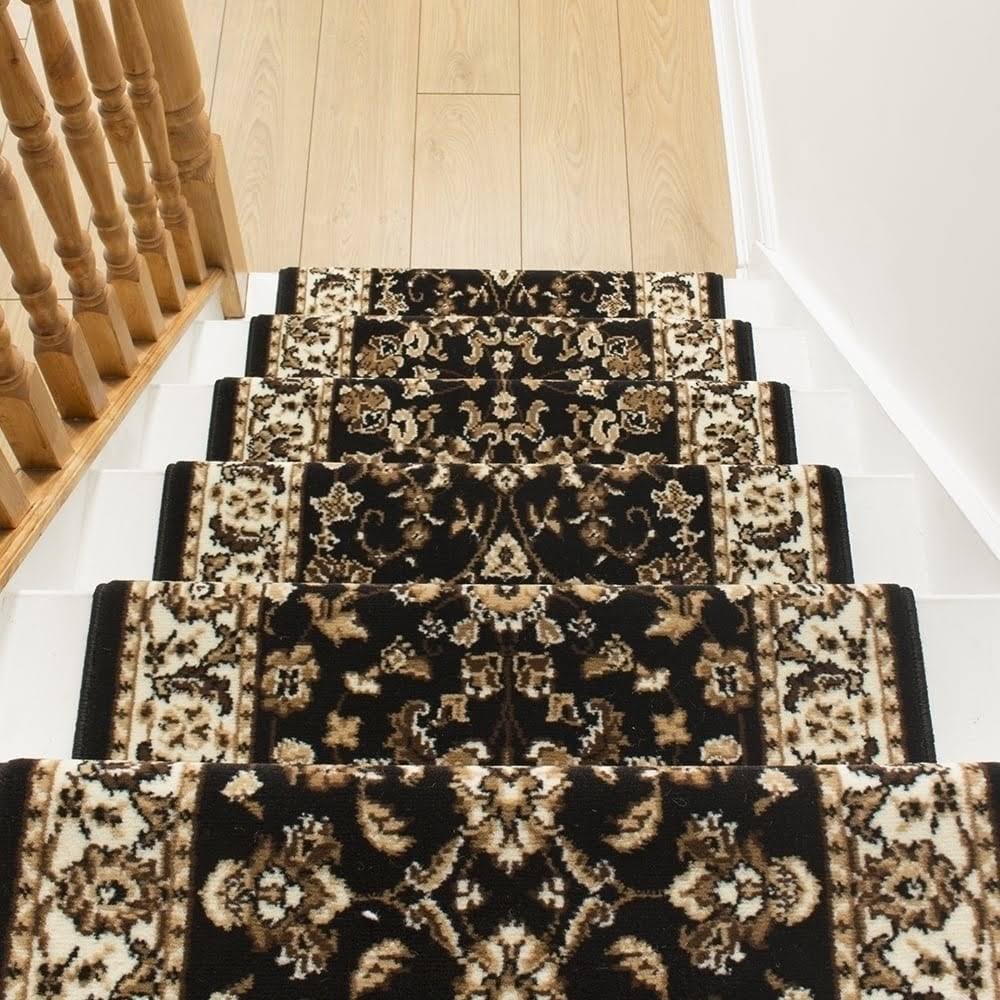 Persian Black Stair Carpet Runner N5052
