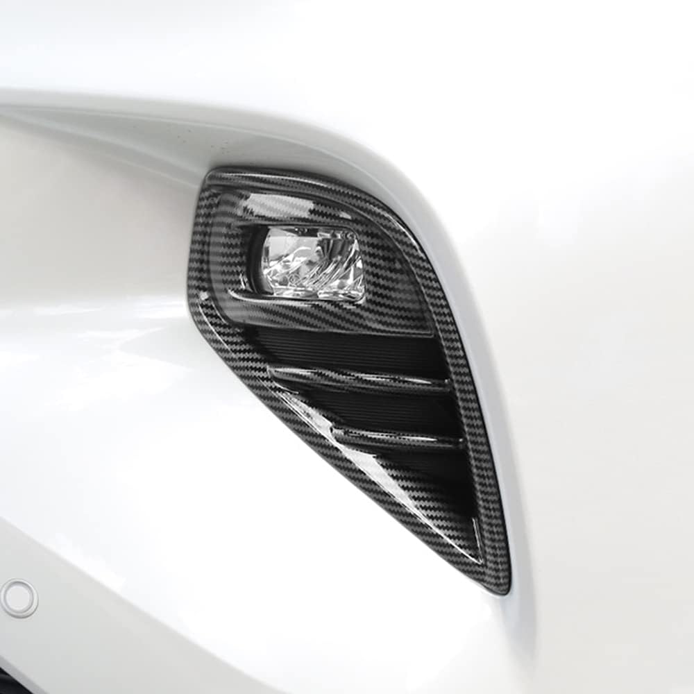 2020 2021 2022 Toyota Highlander Front Fog Light Cover ABS Carbon Fiber Print Frame D275