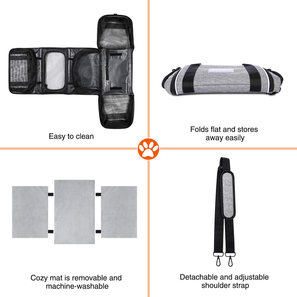Soft Sided Expandable Pet Carrier with Washable Pads and Pockets G373732