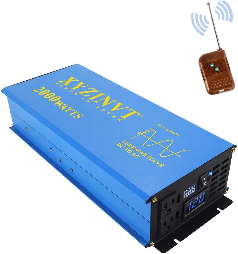 3000 watt Pure Sine Wave Power Inverter dc 24v to ac 120v with LED Display and Wireless Remote Controller Z839