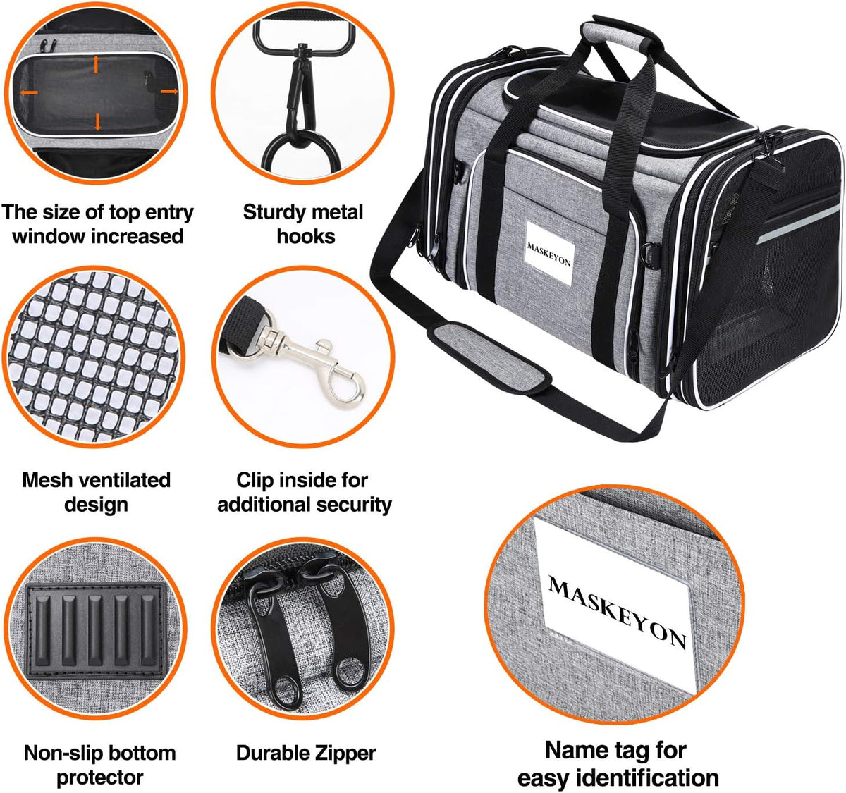 Soft Sided Expandable Pet Carrier with Washable Pads and Pockets G373732