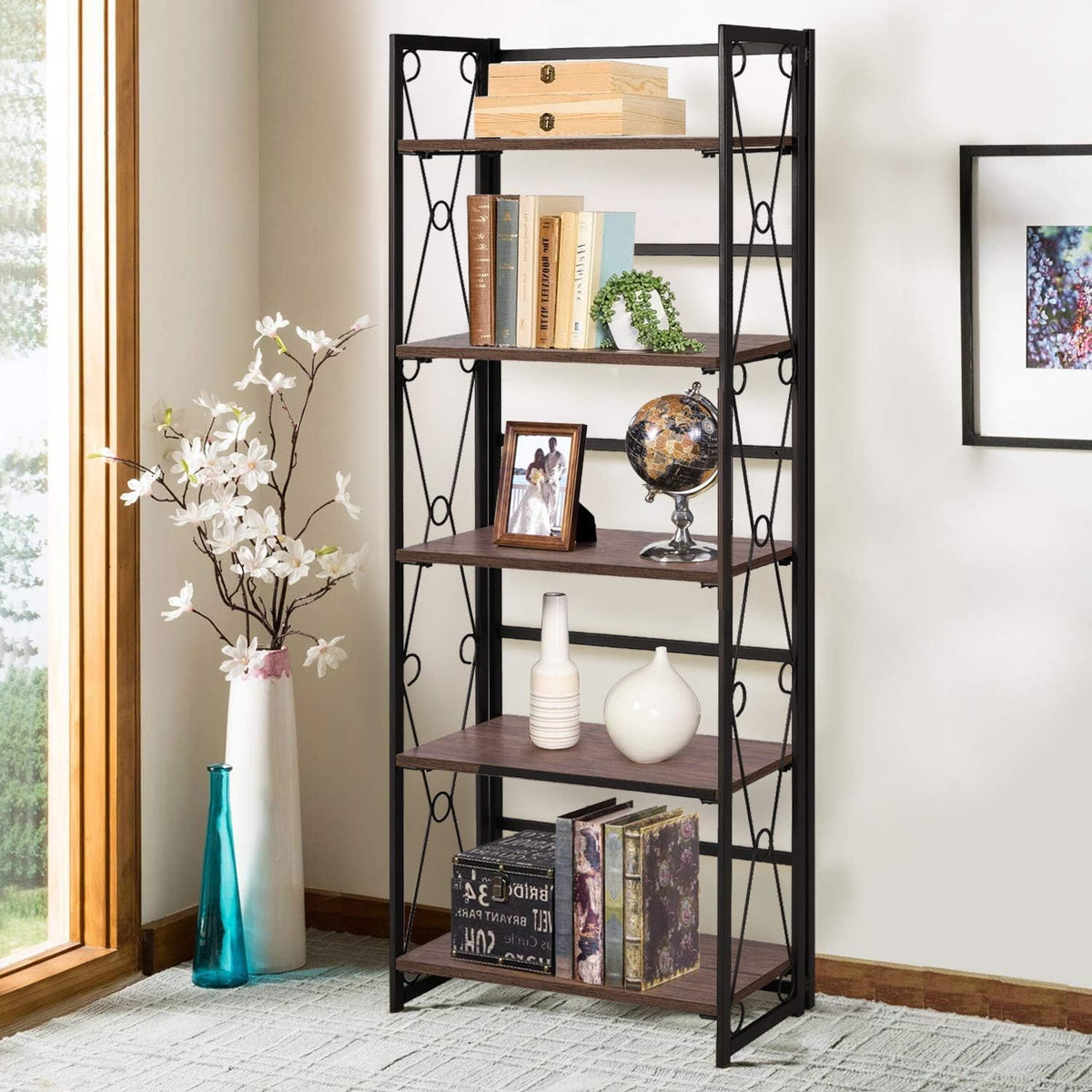 4-Tier Storage Bookshelf with Drawers D1959