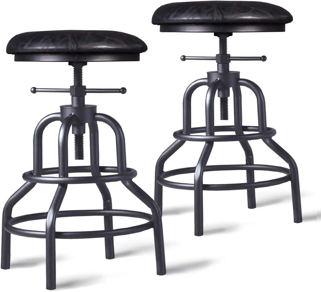 Adjustable Swivel Metal Bar Stool Set of 2 F617