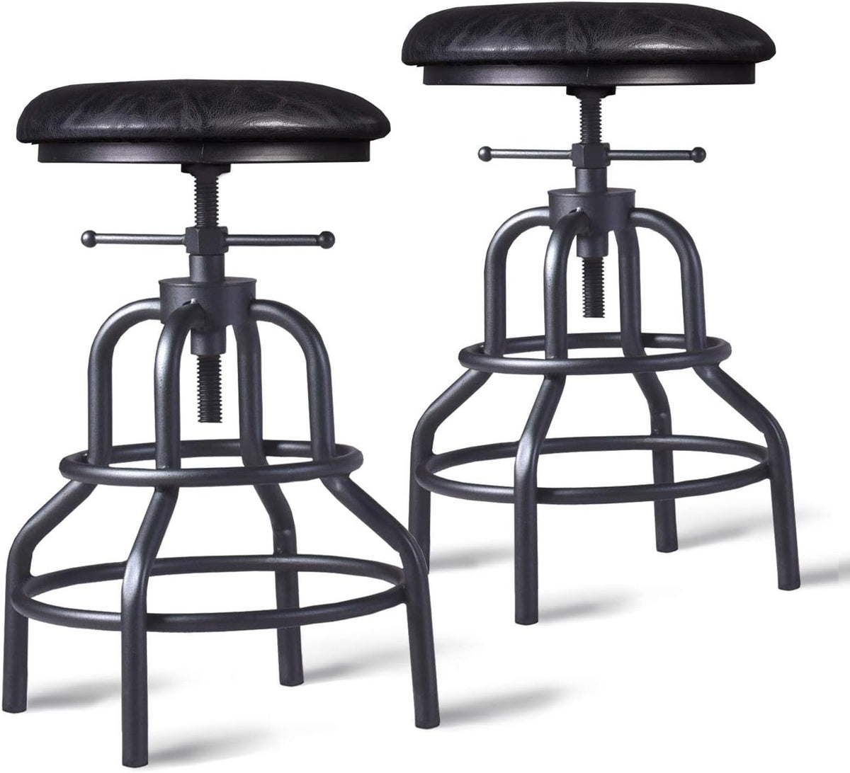 Adjustable Swivel Metal Bar Stool Set of 2 F617