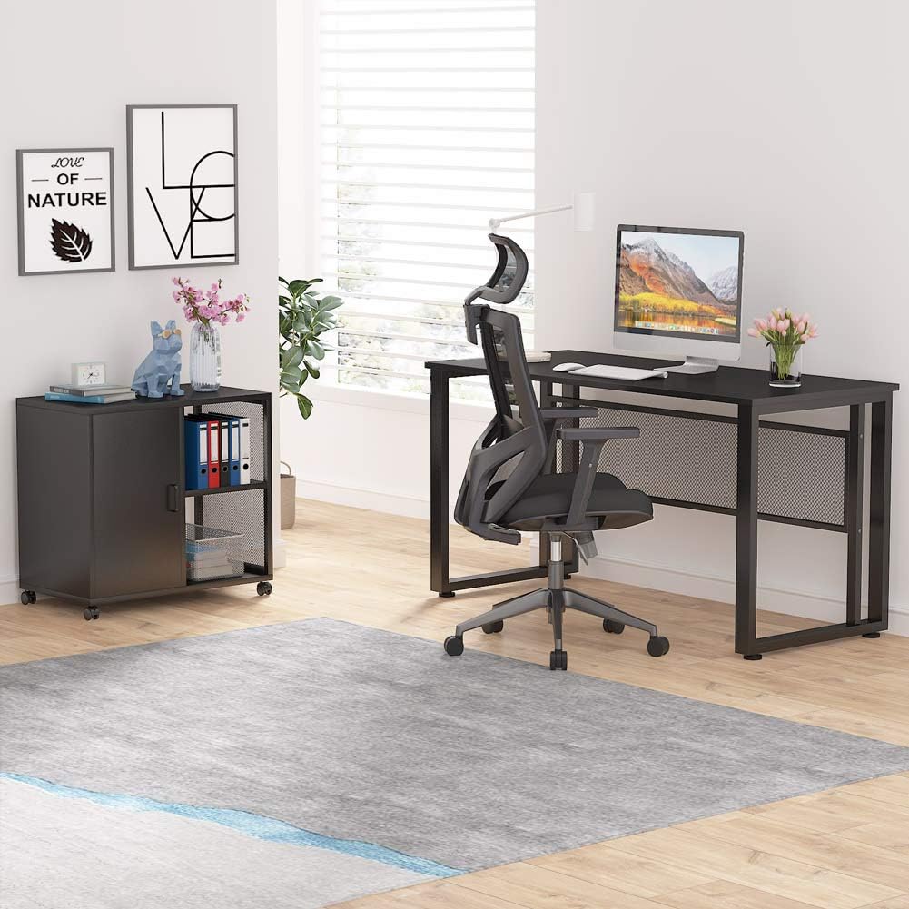 L-Shaped Computer Desk with File Cabinet L132991