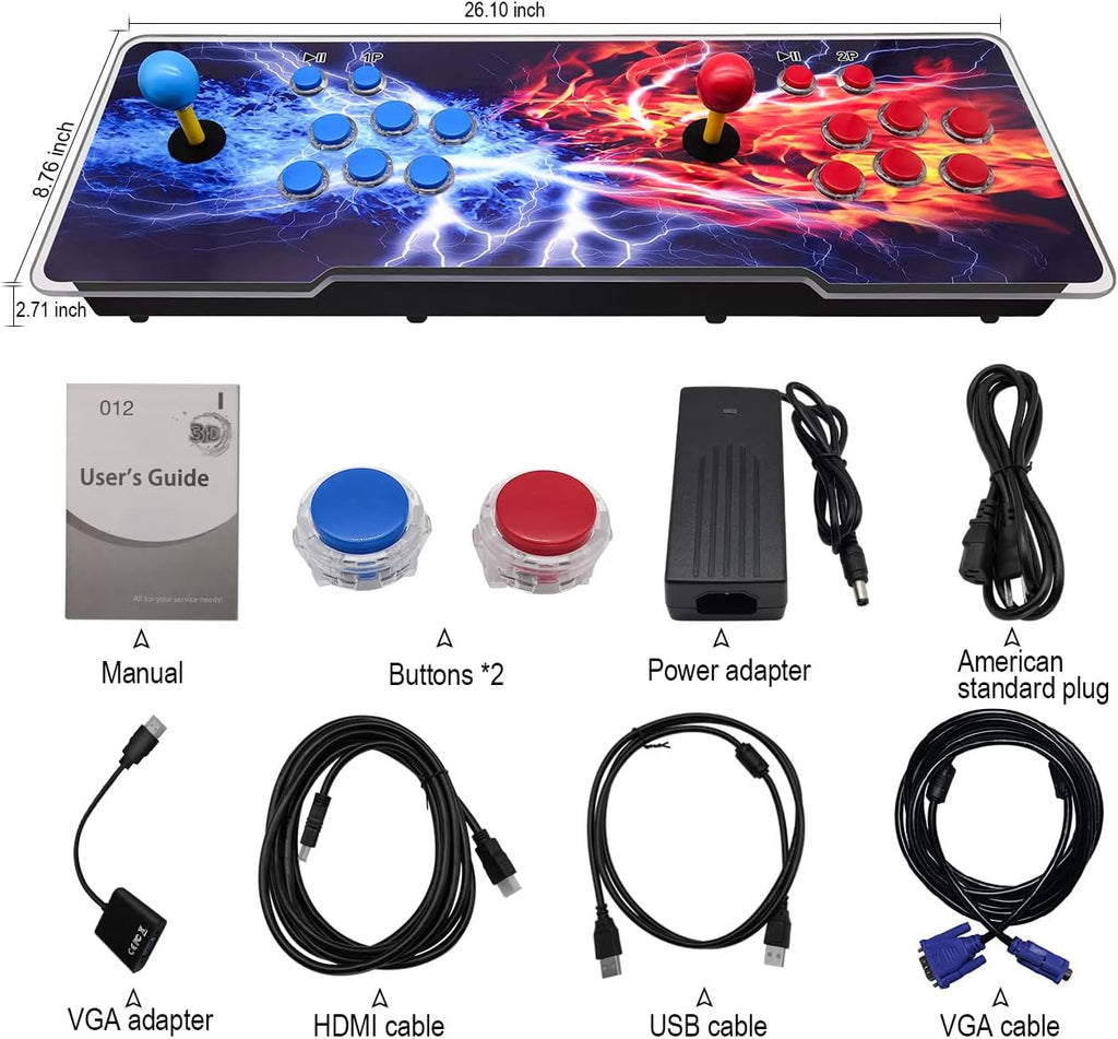 Home Arcade Game Console with Joystick 4 Players A3209